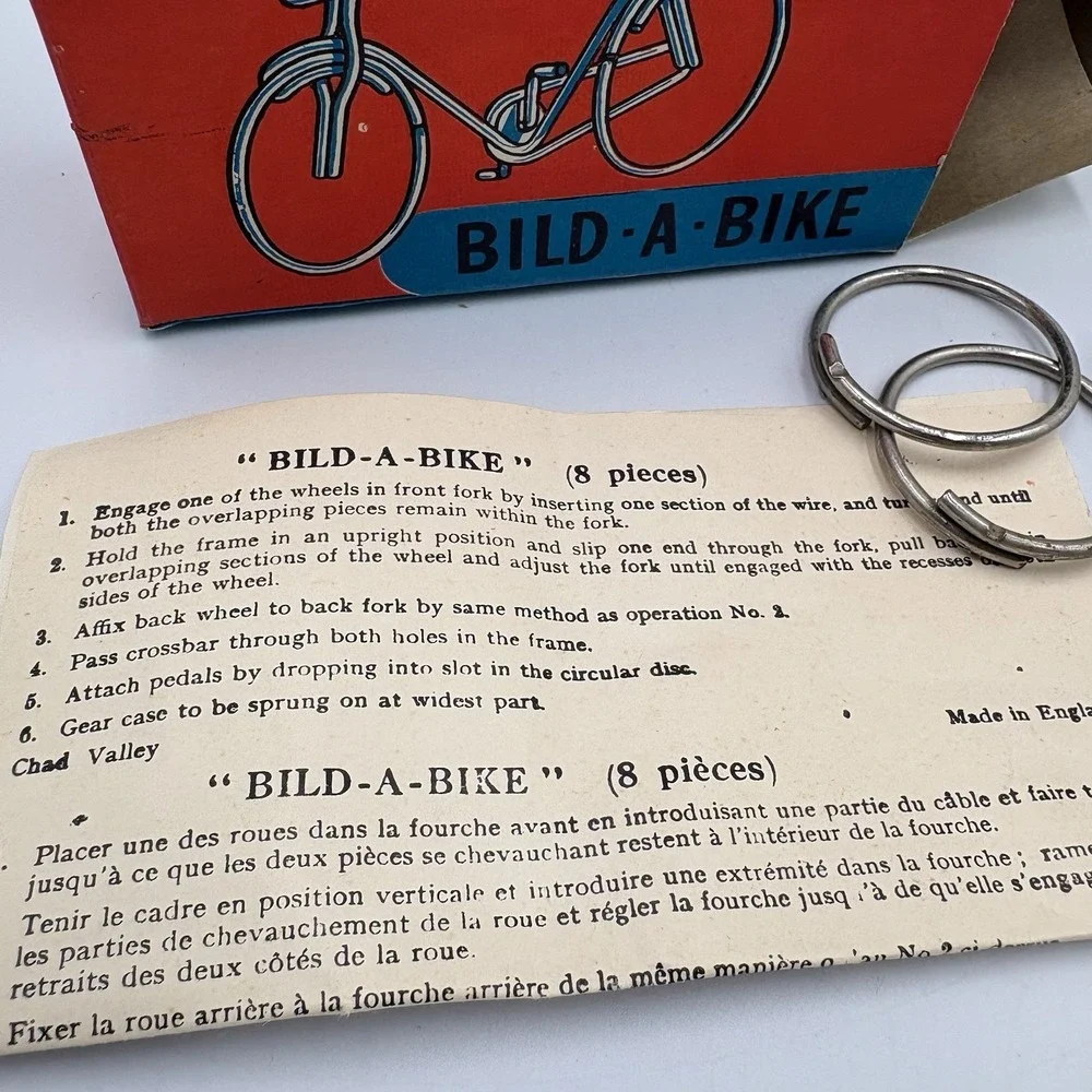 RARE Vintage BILD-A-BIKE Puzzle Toy By Chad Valley 1960s in Original Box England